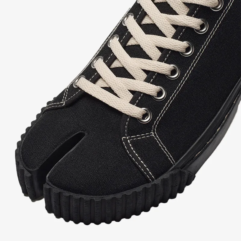 Statement-making Black Canvas Sneakers