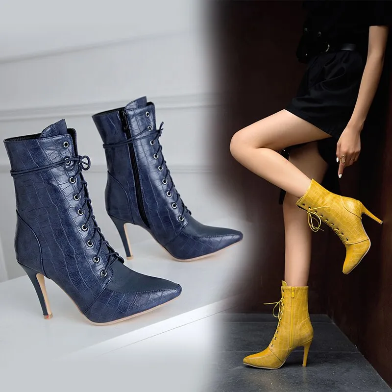 Trendy Ankle High Heel Boots