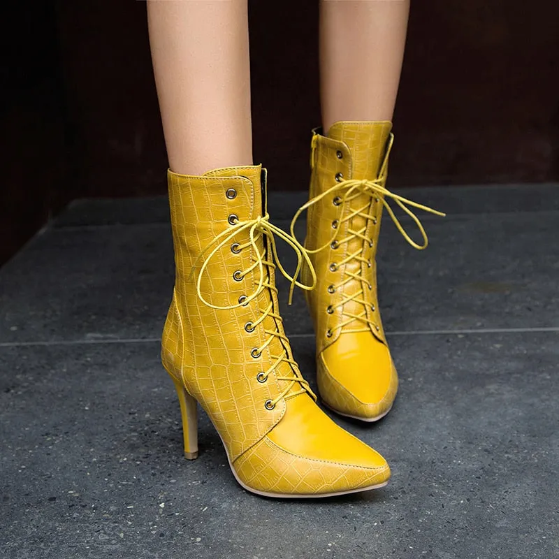 Trendy Ankle High Heel Boots