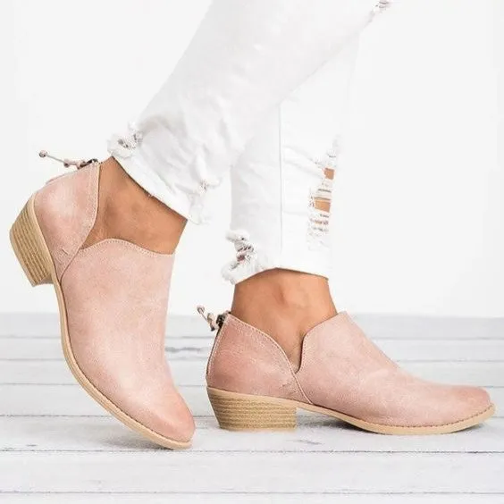 Trendy Pure Color Ankle Bootie Shoes