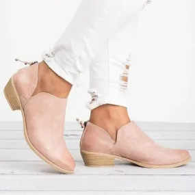 Trendy Pure Color Ankle Bootie Shoes
