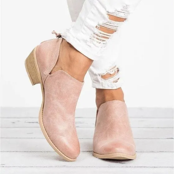 Trendy Pure Color Ankle Bootie Shoes