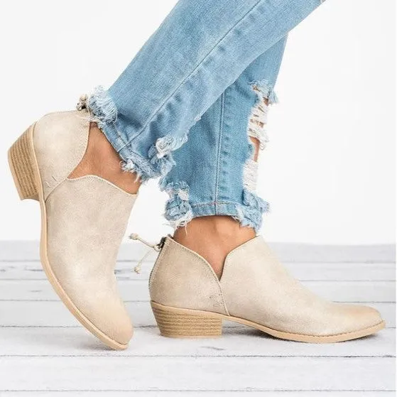 Trendy Pure Color Ankle Bootie Shoes