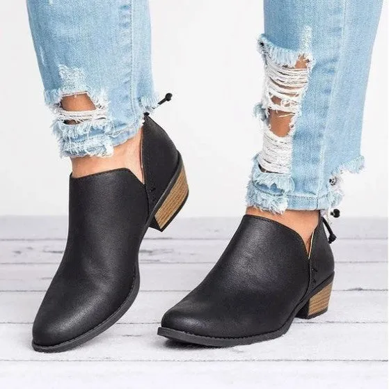 Trendy Pure Color Ankle Bootie Shoes