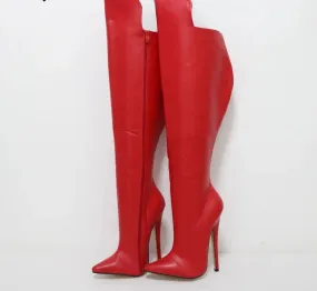 Trendy Zipper Knee High Boots