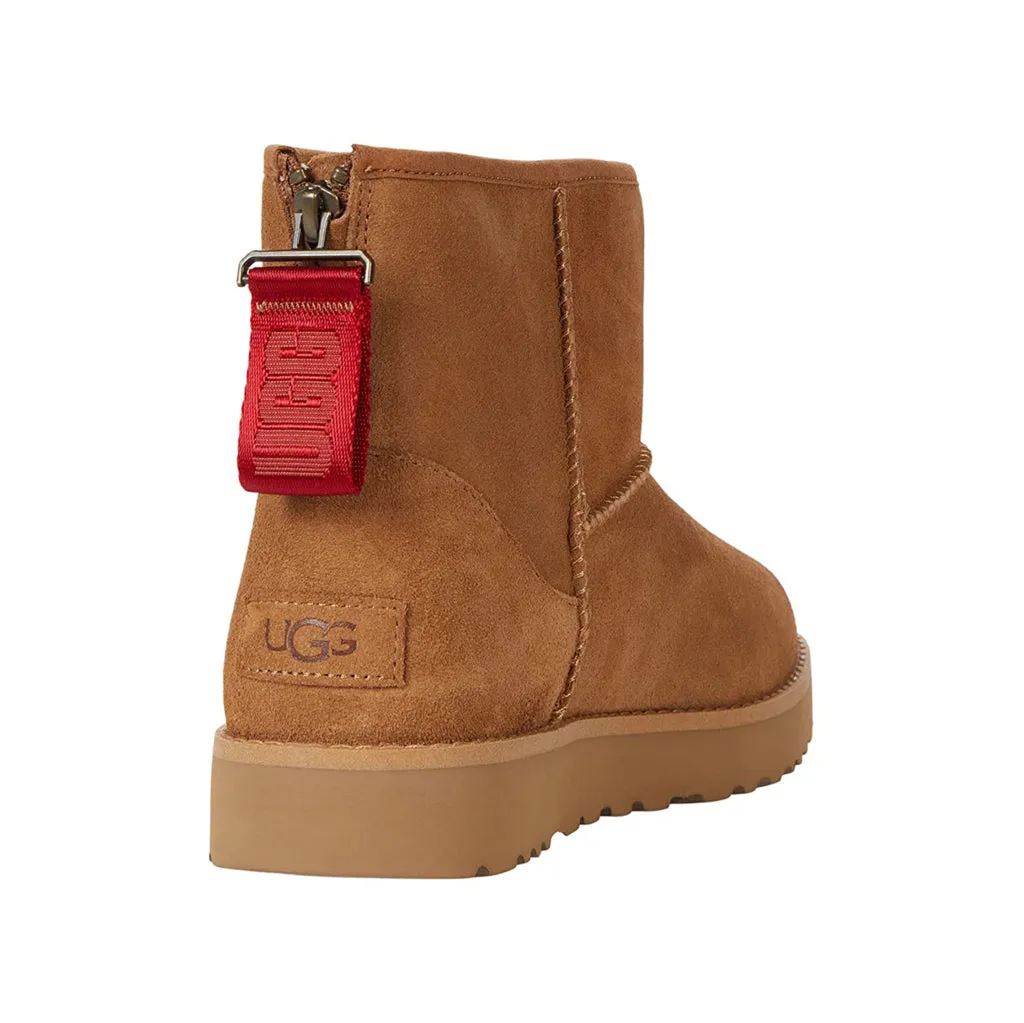 Ugg Classic Mini Logo Zip Sheepskin Women's Winter Boots