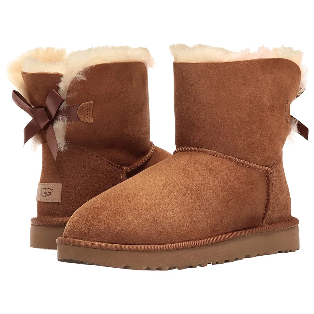 Ugg Mini Bailey Bow II Suede Sheepskin Women's Winter Boots