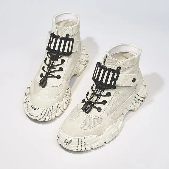Women's Trendy British Martin Canvas Booties