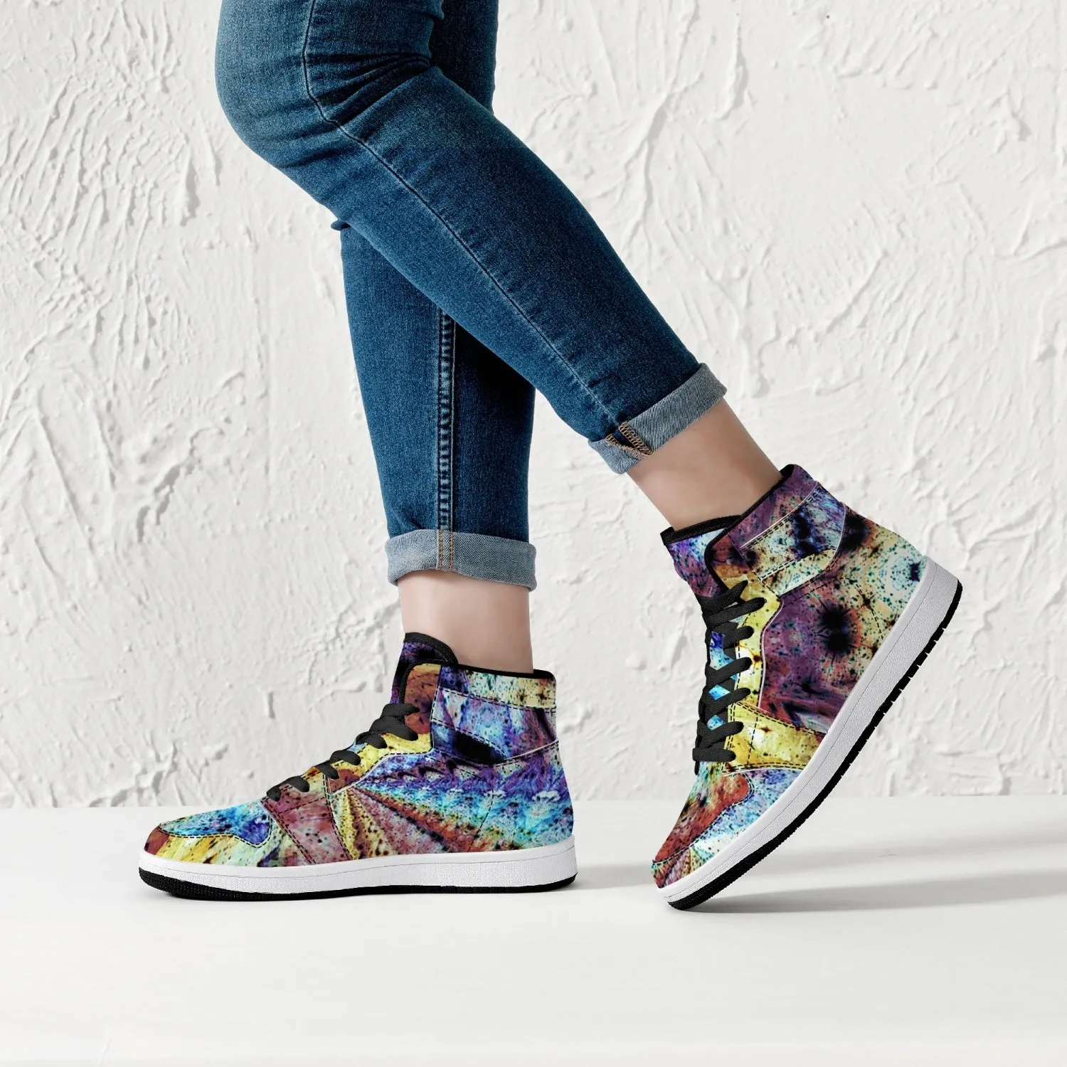 Ziggurat Psychedelic Split-Style High-Top Sneakers