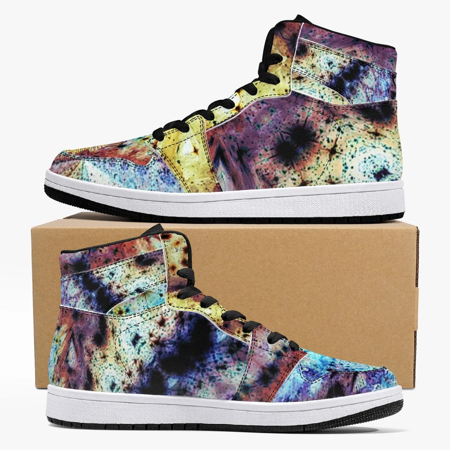 Ziggurat Psychedelic Split-Style High-Top Sneakers