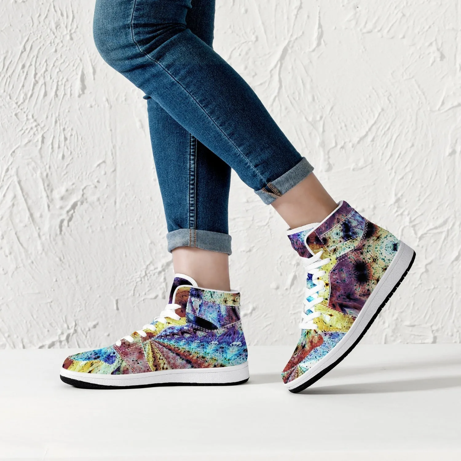 Ziggurat Psychedelic Split-Style High-Top Sneakers