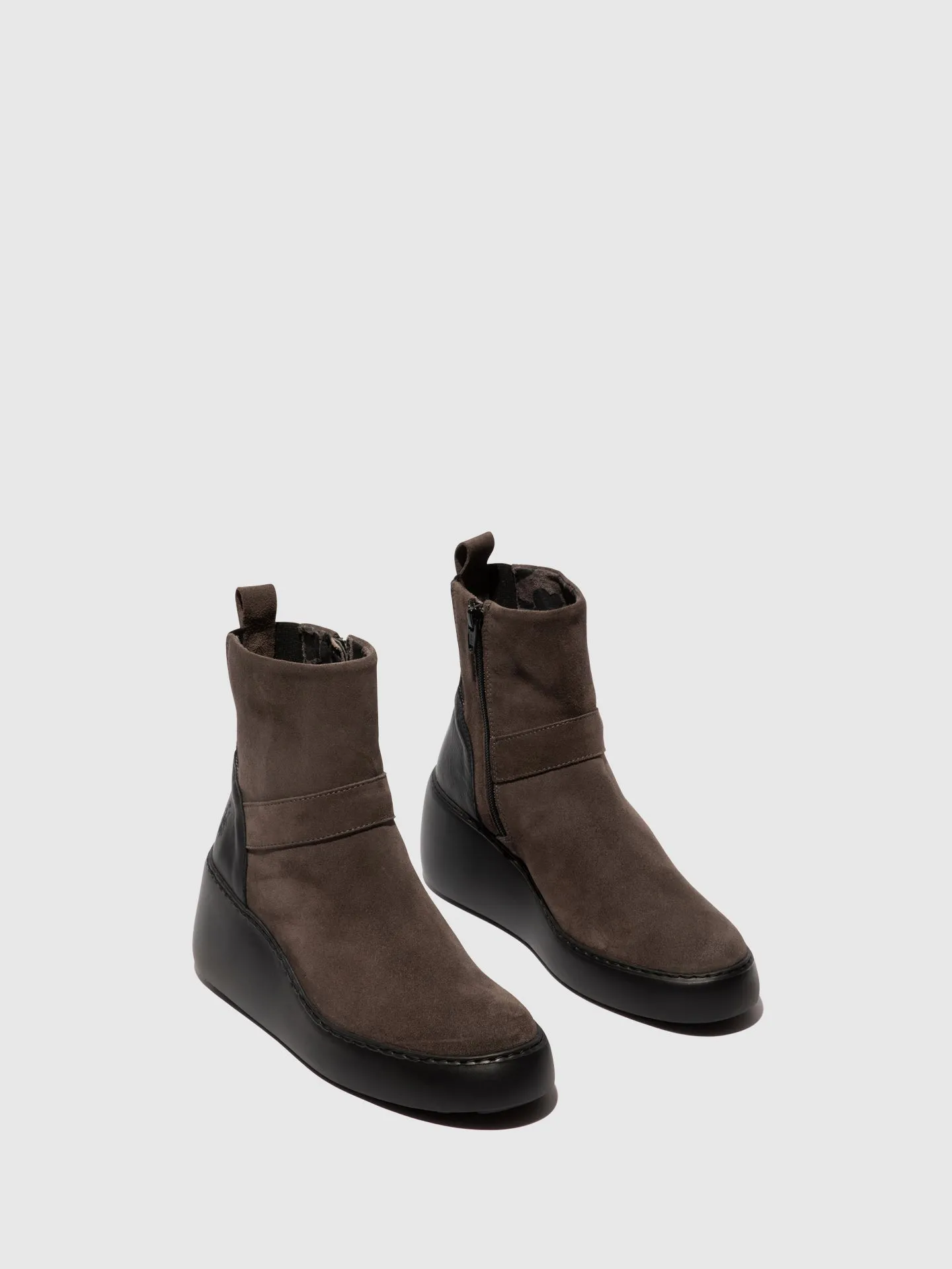 Zip Up Ankle Boots DOXE604FLY ANTHRACITE/BLACK